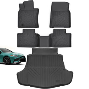 Floor Mats & Cargo Liners Compatible For Toyota Camry 2025 -Include Hybrid- All Weather 2 Row Floor Liners And Trunk Mat Mats Accessories-Black.
