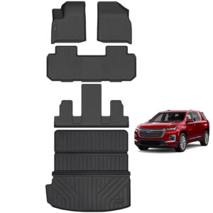 Floor Mats & Cargo Liners Backrest Mats Compatible For 2018-2024 Chevy Traverse  - 7 Seat-2 Row Bucket Seat